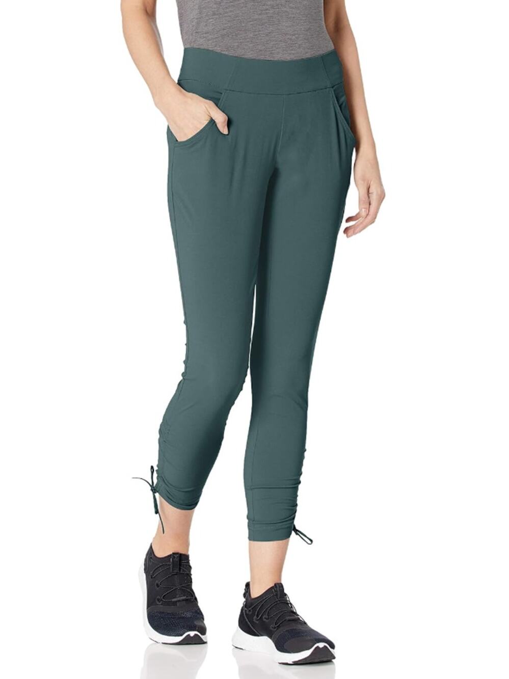 COLUMBIA Anytime Casual Ankle Pant Omni-Shield Cropped Mid Rise Green Size Small